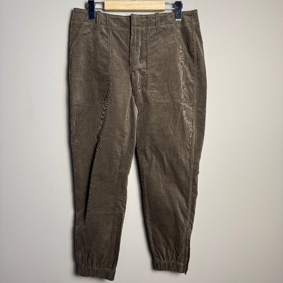 Banana Republic Petite Women's Corduroy Jogger Pants Tan/Brown 6P Ankle Zipper - Picture 1 of 14